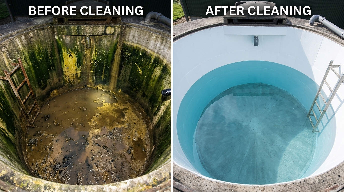 Water Tank Cleaning Before and After Result